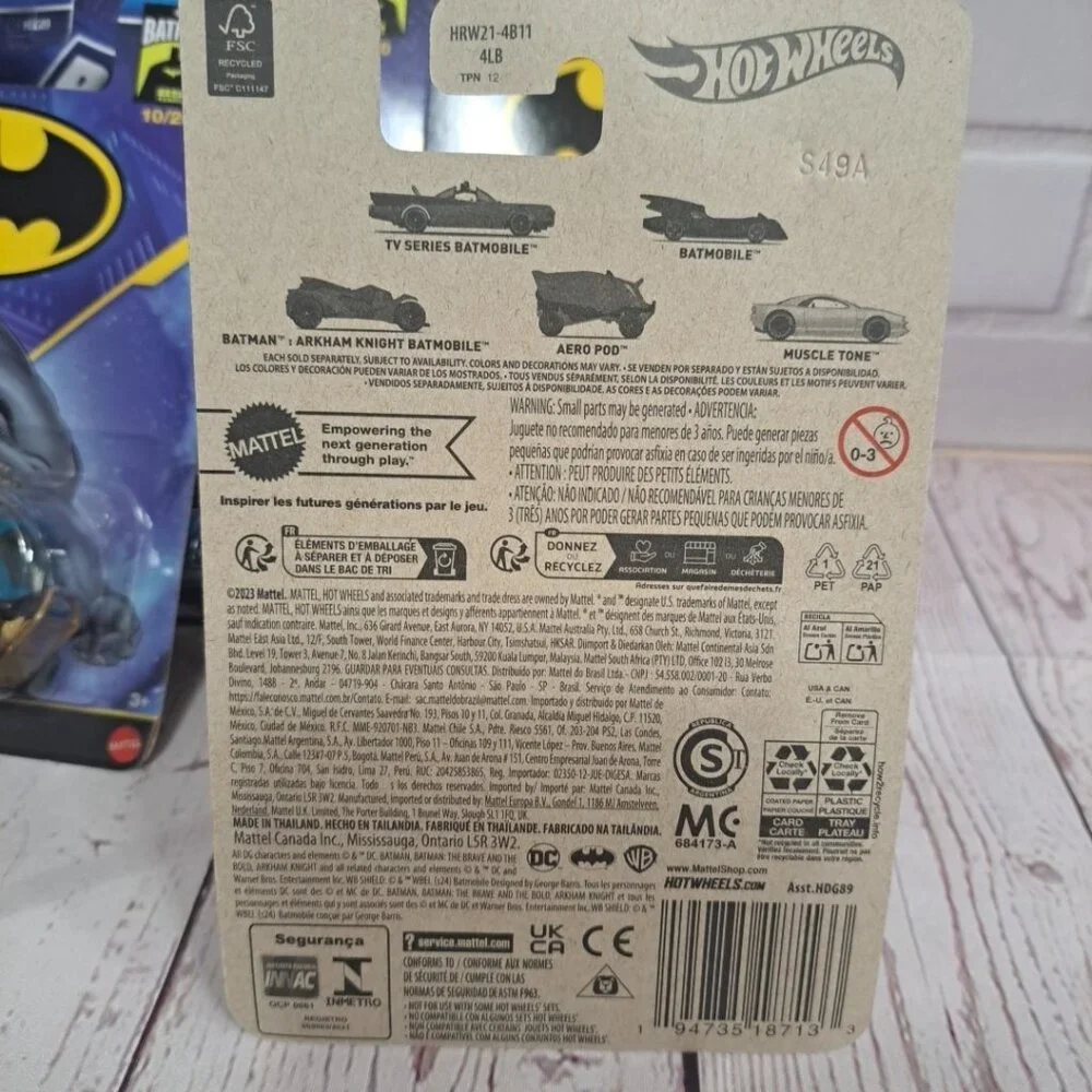 Hot Wheels BATMAN Themed 2024 Mix 2 - 5 Pack 1:64 Scale Die-Cast Cars King Shark